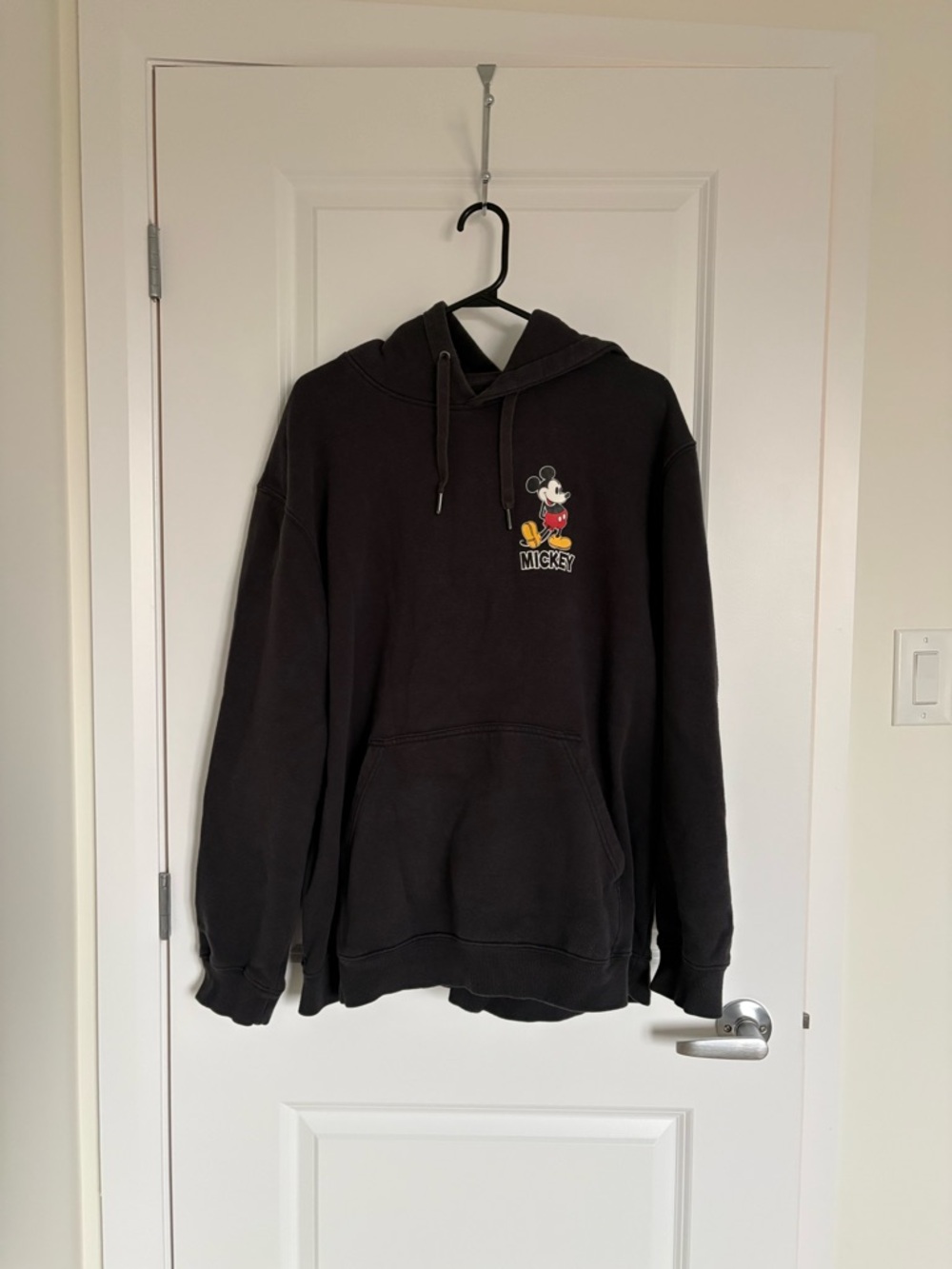Disney Black Hoodie with Small Mickey Graphic
